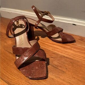 Stuart Weitzman Cork Brown Heeled Sandals